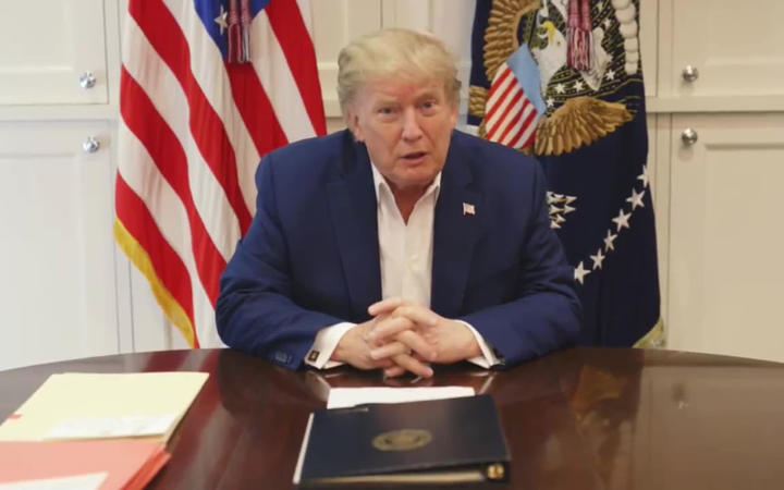 U.S President Donald Trump tweeted a video about his condition on Saturday Oct 3, 2020 in the Presidential Suite at the Walter Reed National Military Medical Center in Bethesda, Maryland on Saturday, October 3. 