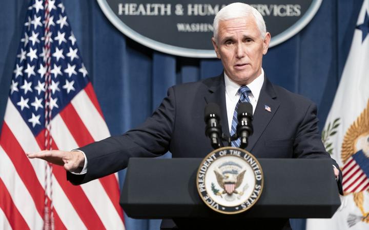 WASHINGTON, DC - JUNE 26: Vice President Mike Pence speaks after leading a White House Coronavirus Task Force briefing at the Department of Health and Human Services on June 26, 2020 in Washington, DC. 