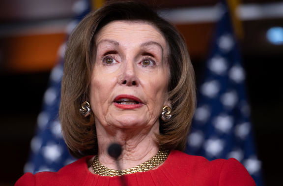 Speaker of the House Nancy Pelosi holds a press conference on Capitol Hill in Washington, DC, 19 December, 2019. 