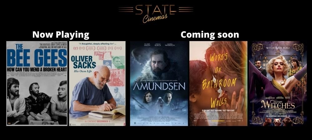 Now Showing & Upcoming State Cinemas Nelson A locally owned and operated 9 screen independent cinema showing films that range from Art House to Blockbuster