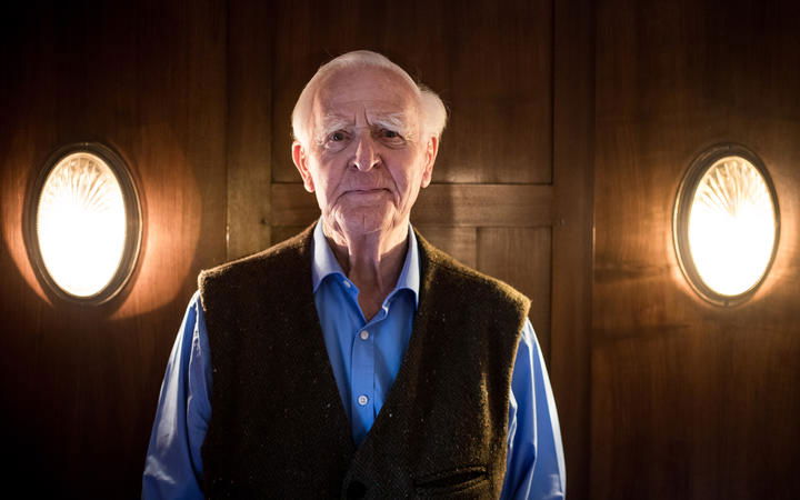 John le Carre, photographed during an interview with Deutsche Presse-Agentur at a hotel in Hamburg, Germany, 16 October 2017. 